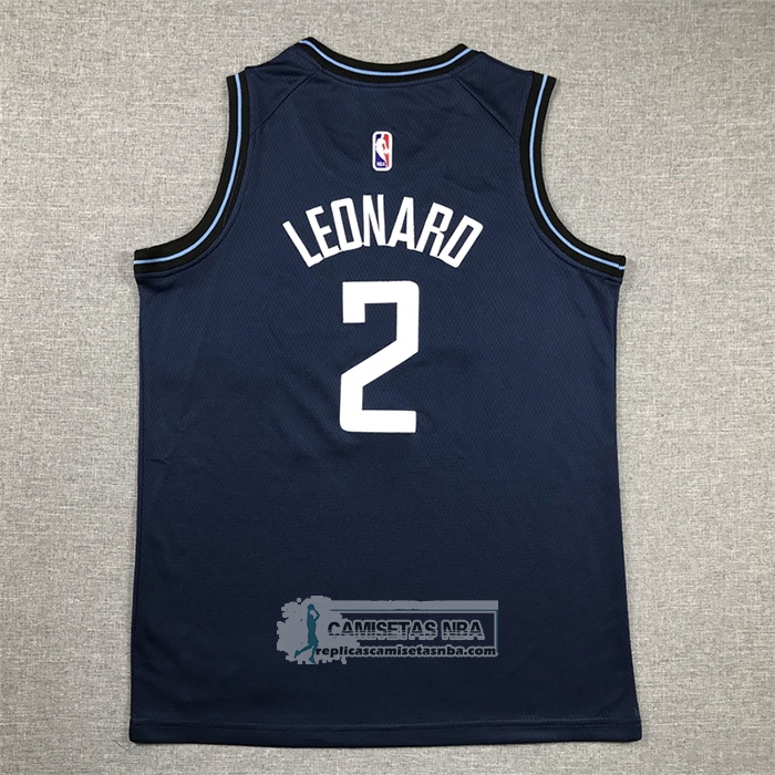 Camiseta Nino Los Angeles Clippers Kawhi Leonard NO 2 Ciudad 2023-24 Azul